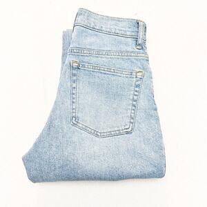 Everlane The Cheeky Jean Light Wash Denim Straight Leg Zip Fly Size 24 Crop